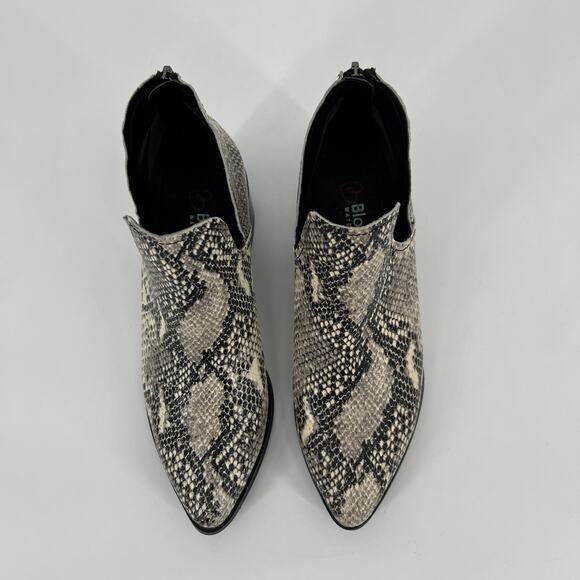 Blondo Eliza Bootie Womens 8.5M Snakeskin Print Leather Black Cream Waterproof - Picture 7 of 9